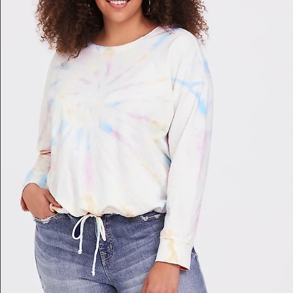 torrid Tops - TORRID Pale Pastel Tie Dye Sweatshirt